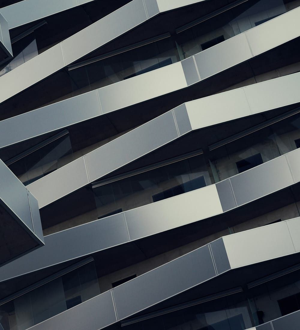 Abstract geometric facade of a modern building